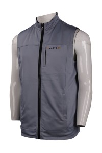 V181 設計淨色背心外套 胸袋直身拉鍊 投資公司行業背心外套製衣廠